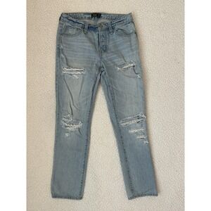 Abercrombie & Fitch Ames Slim Boyfriend Jeans Light Wash Distressed Size 25 0R